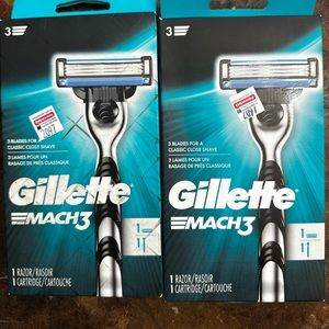 2 men’s Gillette mach 3 razors new